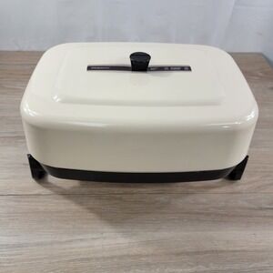 Presto 15" Jumbo Electric Fry Pan Skillet # 0681815 Almond Beige Tested & Works